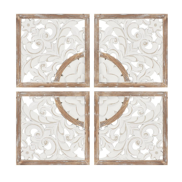 Framed-Woods-Hole-Medallion-4-Piece-Wall-Decor-White-Stone-Decor-2