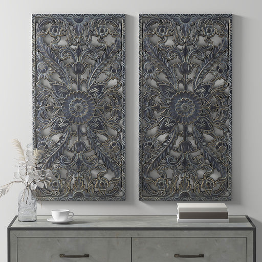 Gateway-Antique-Blue-Medallion-2-Piece-Wall-Decor-White-Stone-Decor