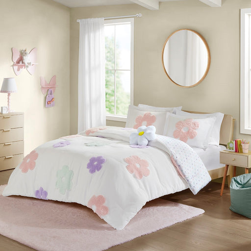 Graceland-Pink-Purple-Aqua-Floral-Comforter-Set-White-Stone-Decor