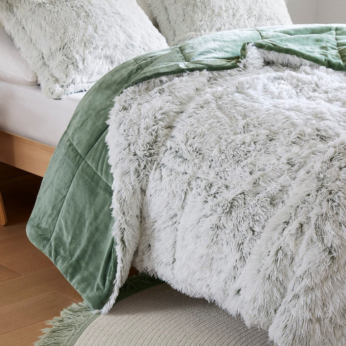Green-Audra-Reversible-Luxury-Shag-Comforter-Set-White-Stone-Decor-3