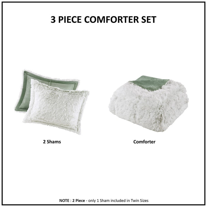 Green-Audra-Reversible-Luxury-Shag-Comforter-Set-White-Stone-Decor-7