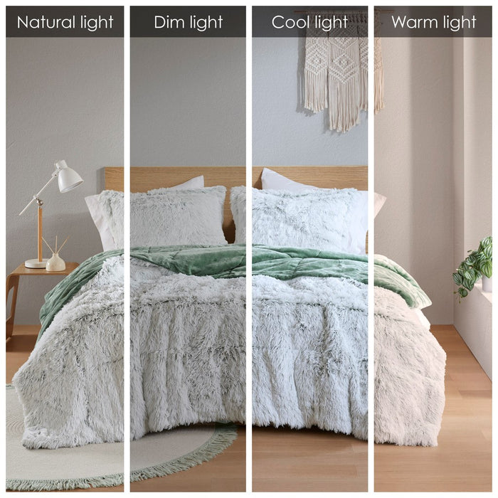 Green-Audra-Reversible-Luxury-Shag-Comforter-Set-White-Stone-Decor-8