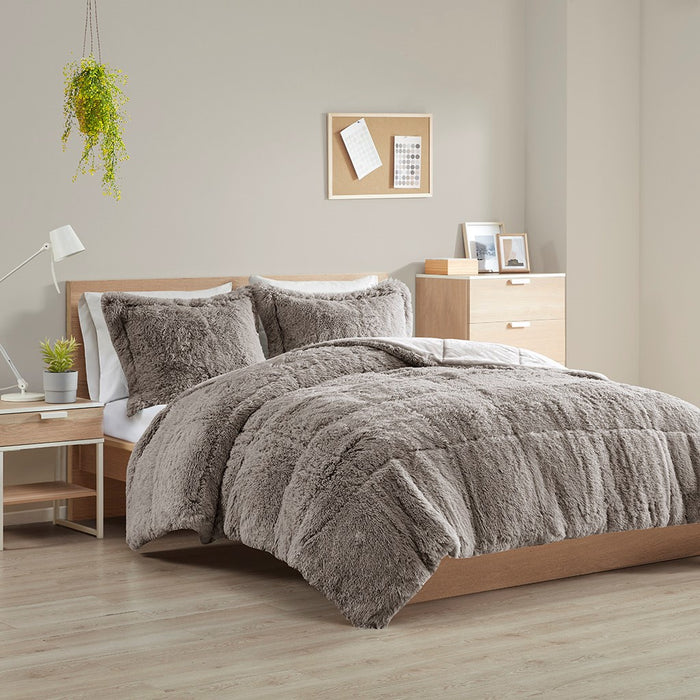 Grey-Audra-Reversible-Luxury-Shag-Comforter-Set-White-Stone-Decor-1