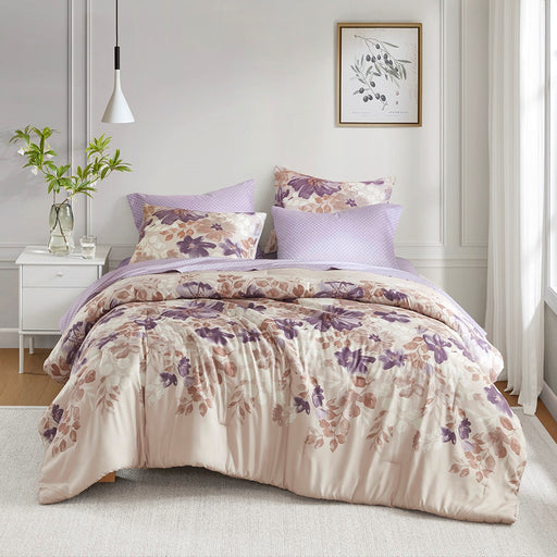 Hampton-Water-Taupe-Floral-Comforter-Set-White-Stone-Decor