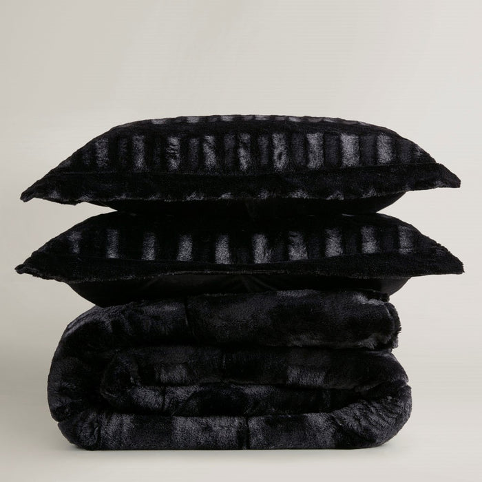 Hayleigh-Black-Faux-Fur-Luxury-Comforter-Set-White-Stone-Decor-5