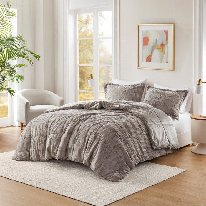 Hayleigh-Grey-Faux-Fur-Luxury-Comforter-Set-White-Stone-Decor-1