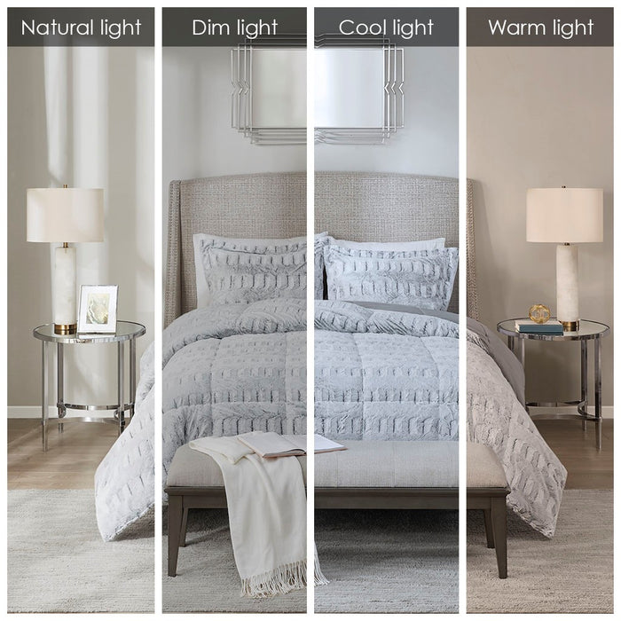 Hayleigh-White-Grey-Faux-Fur-Luxury-Comforter-Set-White-Stone-Decor-6
