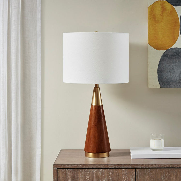 Java-Brown-Gold-Table-Lamp-White-Stone-Decor