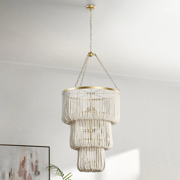 Julian-White-Beads-Modern-Gold-Chandelier-White-Stone-Decor-6