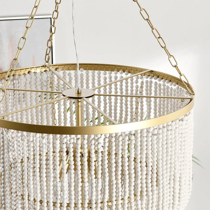 Julian-White-Beads-Modern-Gold-Chandelier-White-Stone-Decor-7