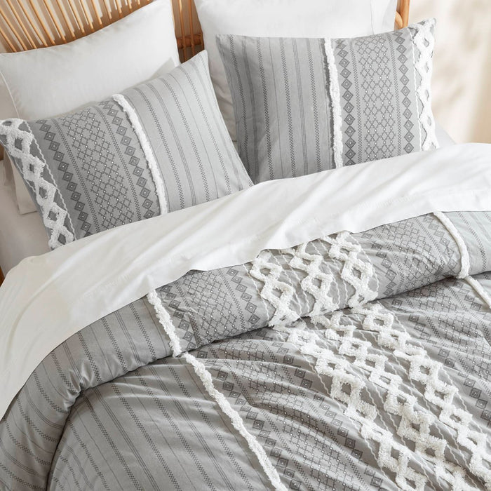 Leah-Gray-Boho-Geometric-Pattern-Comforter-Set-White-Stone-Decor-2