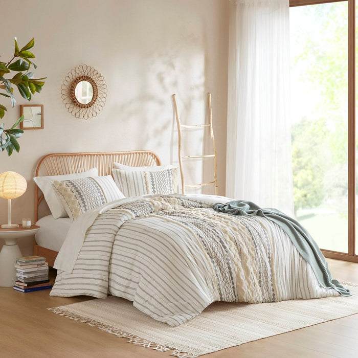 Leah-Ivory-Boho-Geometric-Pattern-Comforter-Set-White-Stone-Decor-1