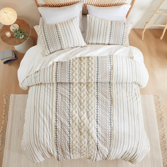 Leah-Ivory-Boho-Geometric-Pattern-Comforter-Set-White-Stone-Decor-2