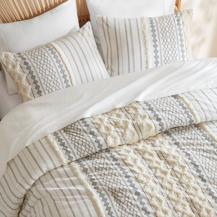 Leah-Ivory-Boho-Geometric-Pattern-Comforter-Set-White-Stone-Decor-4