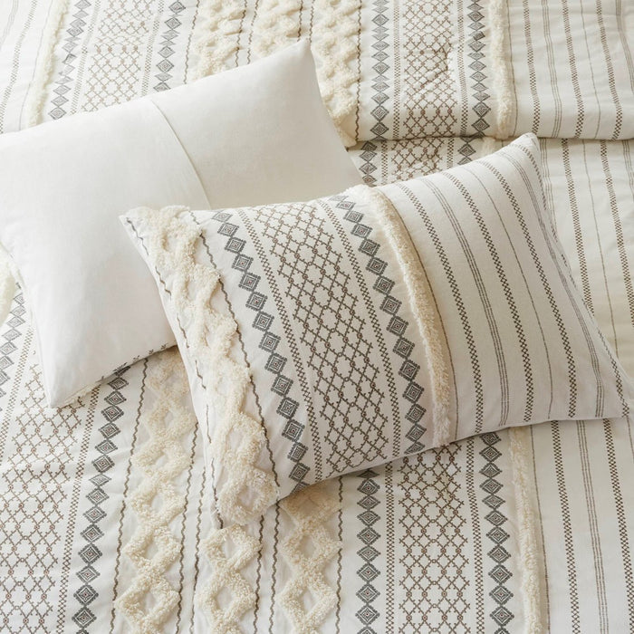 Leah-Ivory-Boho-Geometric-Pattern-Comforter-Set-White-Stone-Decor-5