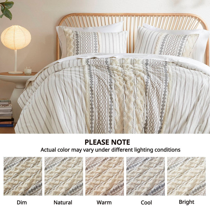 Leah-Ivory-Boho-Geometric-Pattern-Comforter-Set-White-Stone-Decor-7