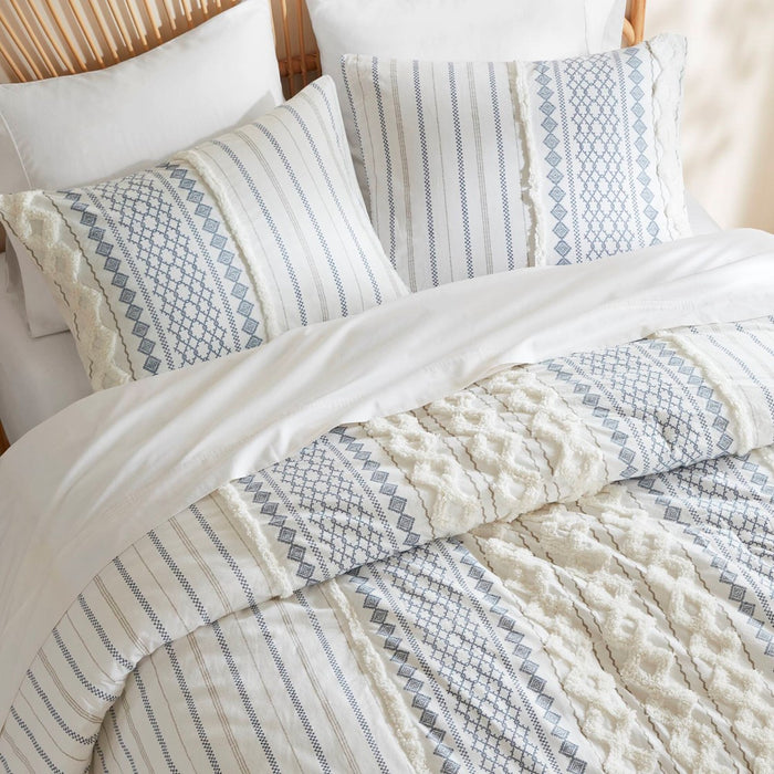 Leah-Navy-Boho-Geometric-Pattern-Comforter-Set-White-Stone-Decor-2