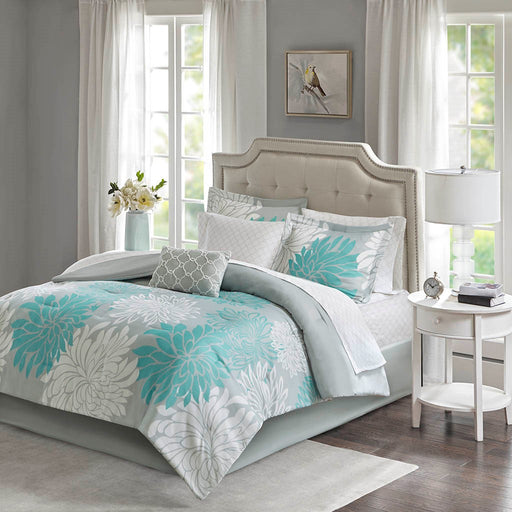 Lisa-Mae-Aqua-White-Floral-Comforter-Set-White-Stone-Decor