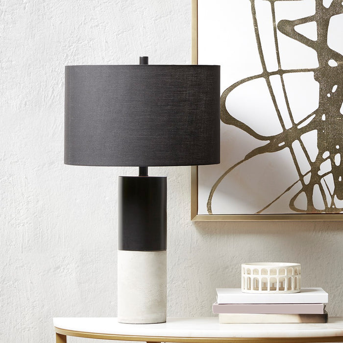 Lluveras-Black-Grey-Table-Lamp-White-Stone-Decor