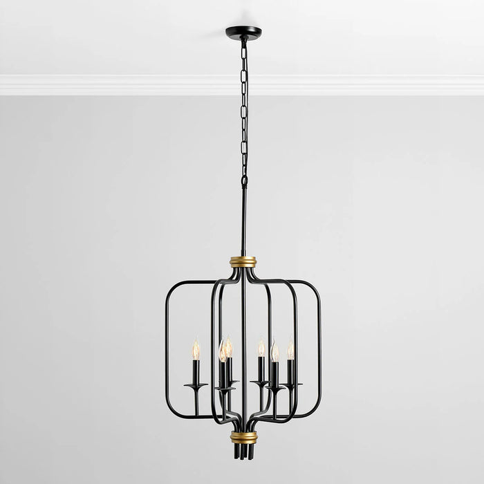 Louis-Black-Gold-Industrial-Chandelier-White-Stone-Decor-6