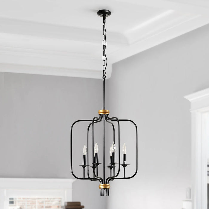 Louis-Black-Gold-Industrial-Chandelier-White-Stone-Decor