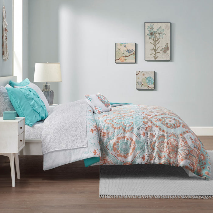 Luci-Mae-Aqua-Coral-Medallion-Floral-Comforter-Set-White-Stone-Decor-2