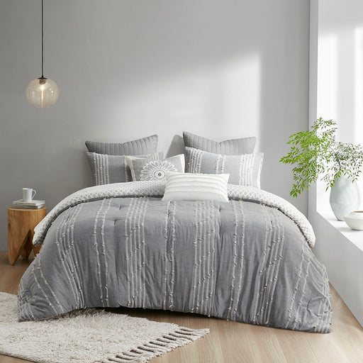 Maison-Gray-Textured-Farmhouse-Comforter-Set-White-Stone-Decor