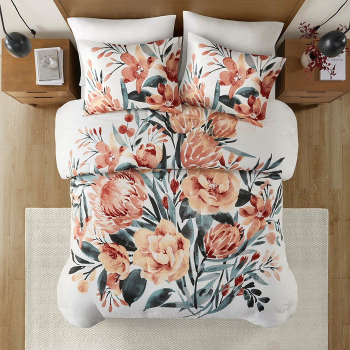 Majestic-Flower-Garden-Floral-Comforter-Set-White-Stone-Decor-2