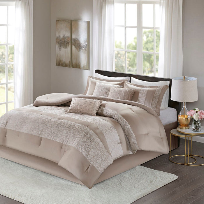 Marla-Taupe-Luxury-7-Piece -Comforter-Set-White-Stone-Decor-1