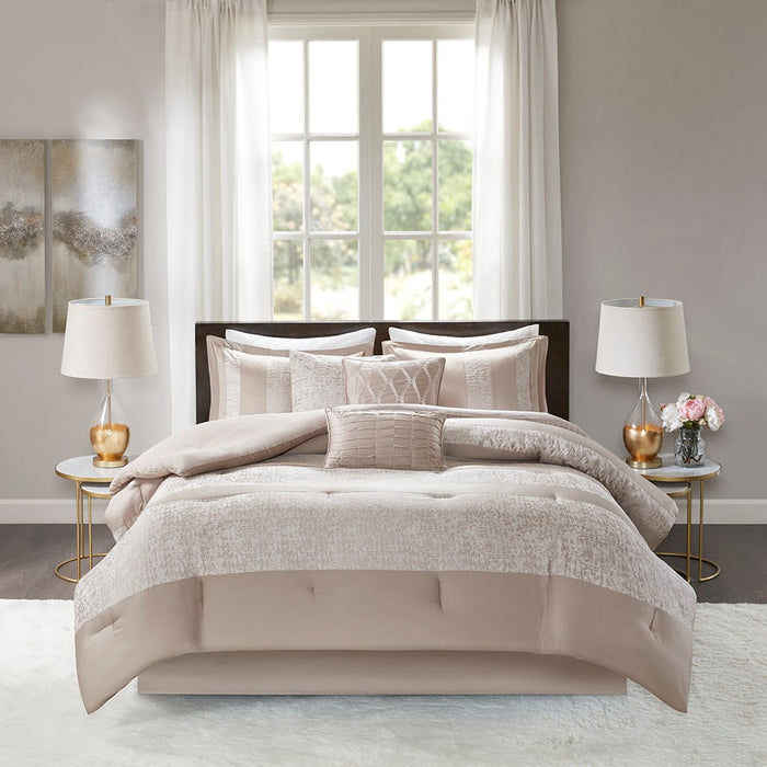 Marla-Taupe-Luxury-7-Piece -Comforter-Set-White-Stone-Decor