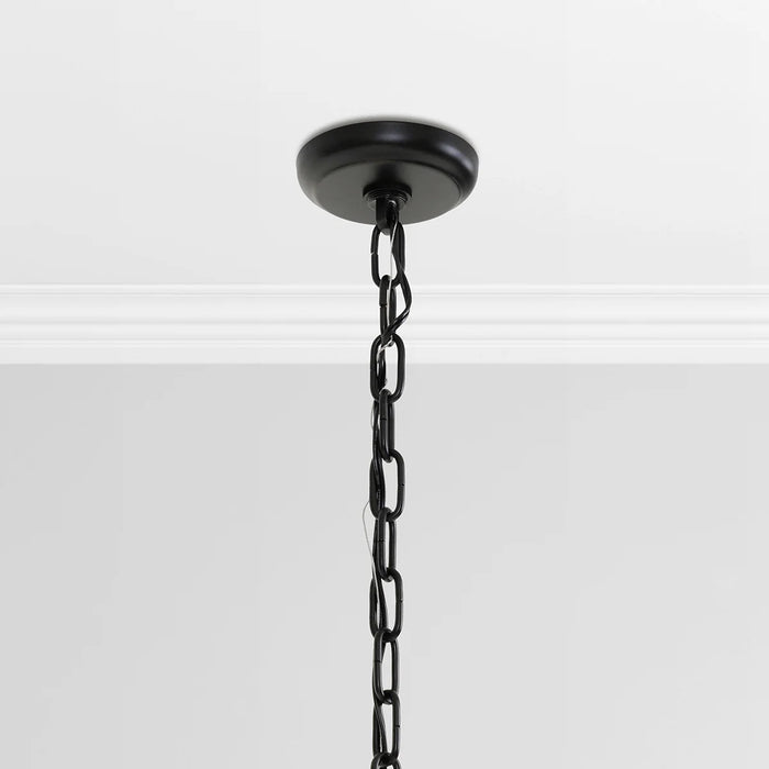 Mid-Century-Rosemond-Black-Glass-18-Chandelier-White-Stone-Decor-4
