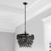 Mid-Century-Rosemond-Black-Glass-18-Chandelier-White-Stone-Decor-5