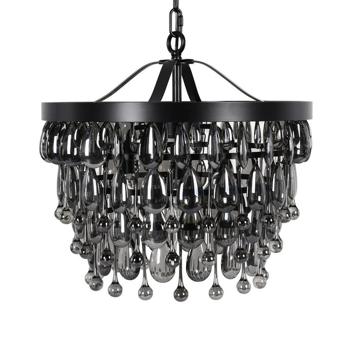 Mid-Century-Rosemond-Black-Glass-18-Chandelier-White-Stone-Decor-6