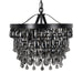 Mid-Century-Rosemond-Black-Glass-18-Chandelier-White-Stone-Decor-6