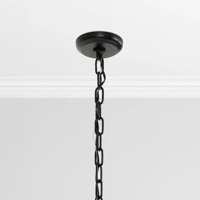 Mid-Century-Rosemond-Black-Glass-28-Chandelier-White-Stone-Decor-3