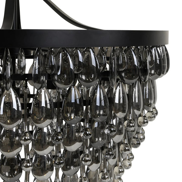 Mid-Century-Rosemond-Black-Glass-28-Chandelier-White-Stone-Decor-6