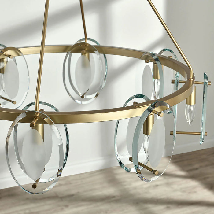 Modern-Shena-Round-Gold-Chandelier-White-Stone-Decor-2