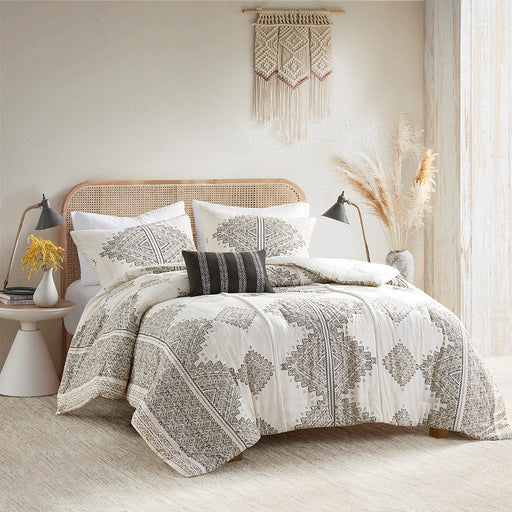 Mulberry-Black-Ivory-Boho-Geometric-Comforter-Set-White-Stone-Decor-1