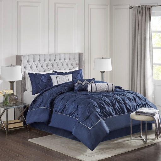 Navy-Rosa-Luxury-Tufted-7-Piece-Comforter-Set-White-Stone-Decor-2