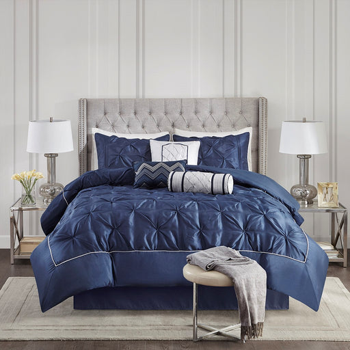 Navy-Rosa-Luxury-Tufted-7-Piece-Comforter-Set-White-Stone-Decor-1