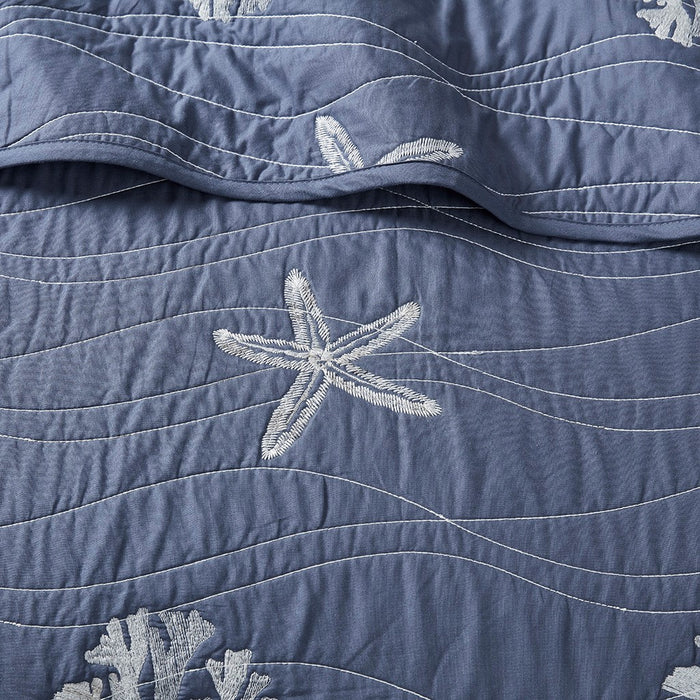 Navy-Starfish-Seashell-4-Piece-Quilt-Set-White-Stone-Decor-3