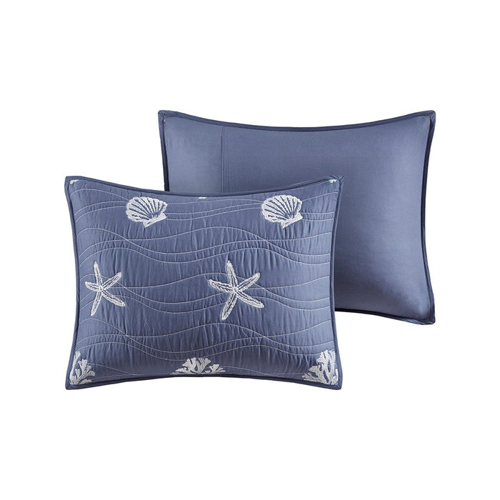 Navy-Starfish-Seashell-4-Piece-Quilt-Set-White-Stone-Decor-4