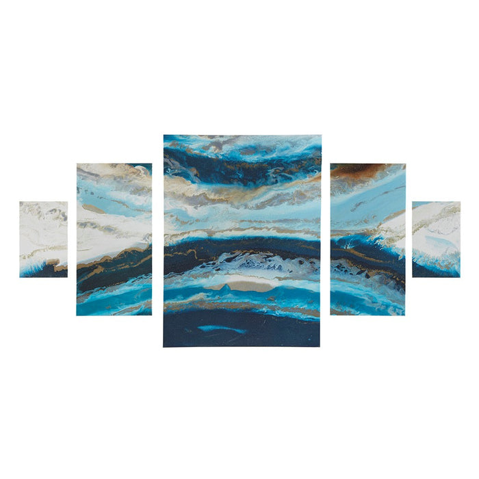 Oceanside-Blue-Tide5-Piece-Canvas-Art-Set-White-Stone-Decor-1