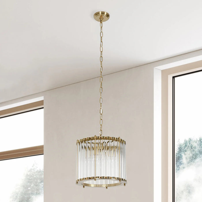 Paris-Gold-Round-Glass-Mid-Century-Chandelier-White-Stone-Decor