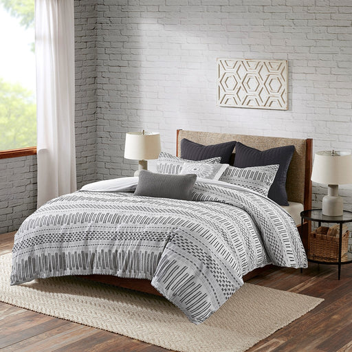 Pinehurst-Grey-Black-Boho-Farmhouse-Comforter-Set-White-Stone-Decor-1