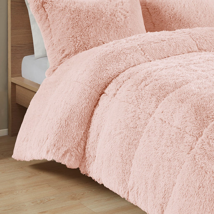 Pink-Audra-Reversible-Luxury-Shag-Comforter-Set-White-Stone-Decor-3