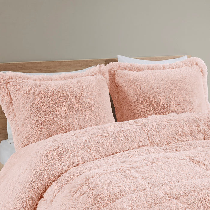 Pink-Audra-Reversible-Luxury-Shag-Comforter-Set-White-Stone-Decor-4
