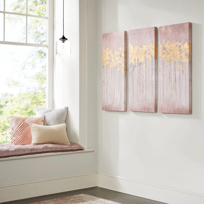 Pink-Oak-Gold-3-Piece-Canvas-Art-White-Stone-Decor-6