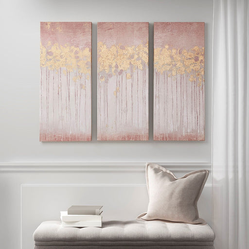 Pink-Oak-Gold-3-Piece-Canvas-Art-White-Stone-Decor-7