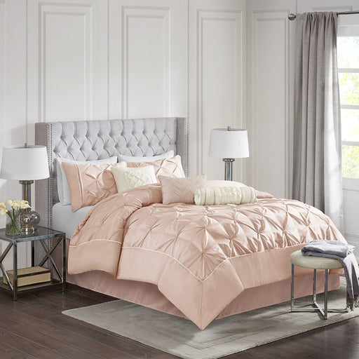 Pink-Rosa-Luxury-Tufted-7-Piece-Comforter-Set-White-Stone-Decor-1